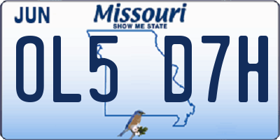 MO license plate OL5D7H