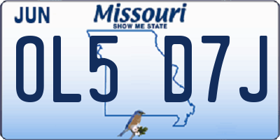 MO license plate OL5D7J