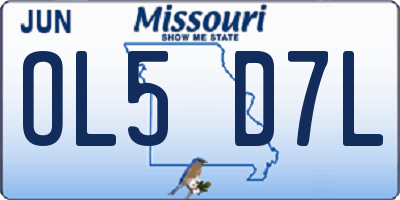 MO license plate OL5D7L