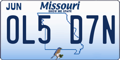 MO license plate OL5D7N