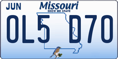 MO license plate OL5D7O