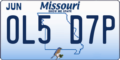 MO license plate OL5D7P