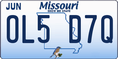 MO license plate OL5D7Q