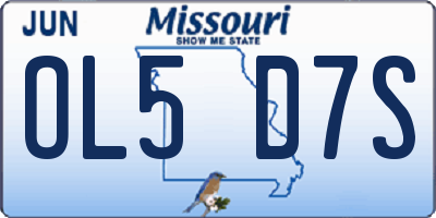 MO license plate OL5D7S
