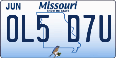 MO license plate OL5D7U
