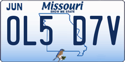 MO license plate OL5D7V
