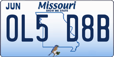 MO license plate OL5D8B