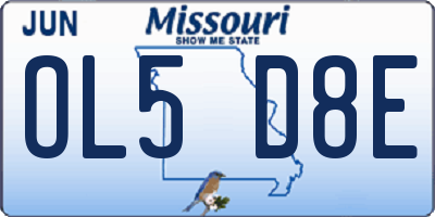 MO license plate OL5D8E