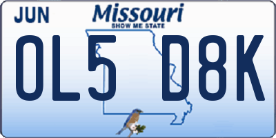 MO license plate OL5D8K