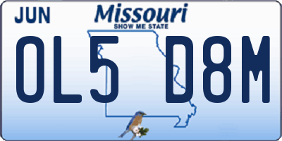 MO license plate OL5D8M