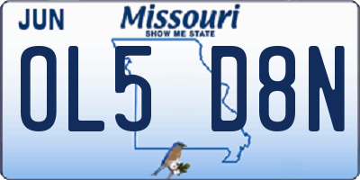 MO license plate OL5D8N