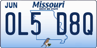 MO license plate OL5D8Q