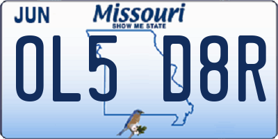 MO license plate OL5D8R