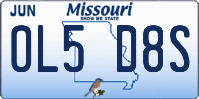 MO license plate OL5D8S