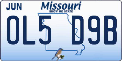 MO license plate OL5D9B