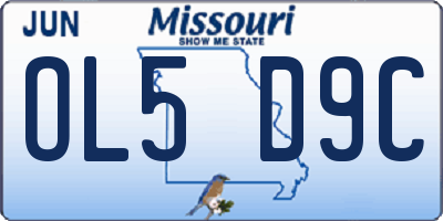 MO license plate OL5D9C