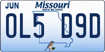 MO license plate OL5D9D