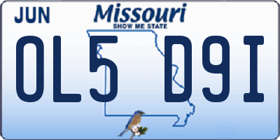 MO license plate OL5D9I