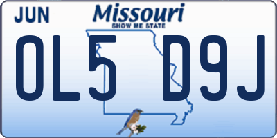MO license plate OL5D9J