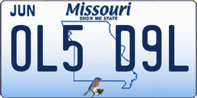 MO license plate OL5D9L