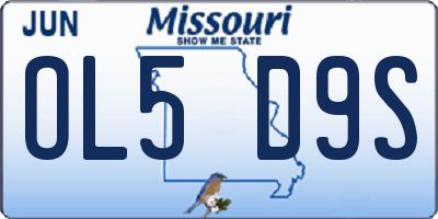 MO license plate OL5D9S