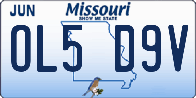 MO license plate OL5D9V