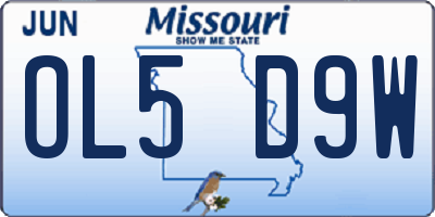 MO license plate OL5D9W