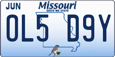 MO license plate OL5D9Y