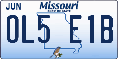 MO license plate OL5E1B