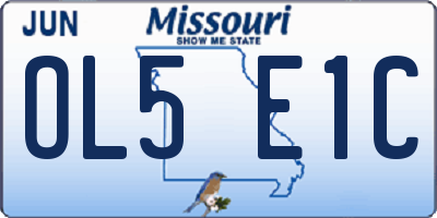 MO license plate OL5E1C