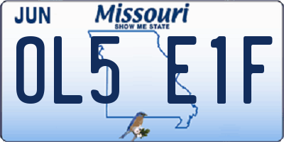 MO license plate OL5E1F