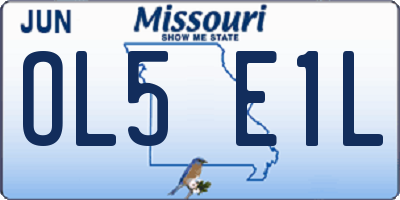 MO license plate OL5E1L