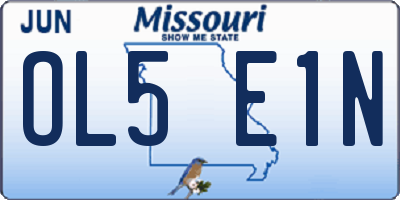 MO license plate OL5E1N