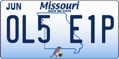 MO license plate OL5E1P