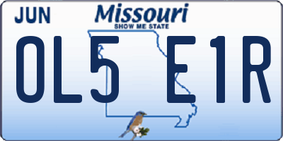 MO license plate OL5E1R