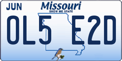 MO license plate OL5E2D