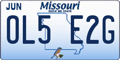 MO license plate OL5E2G
