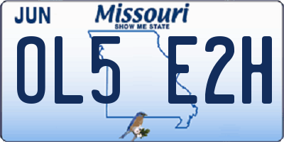 MO license plate OL5E2H