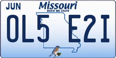 MO license plate OL5E2I
