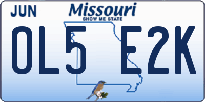 MO license plate OL5E2K
