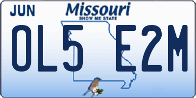 MO license plate OL5E2M