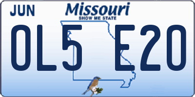 MO license plate OL5E2O