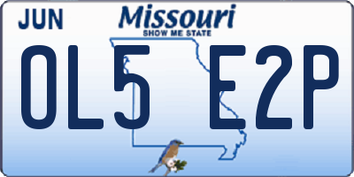 MO license plate OL5E2P