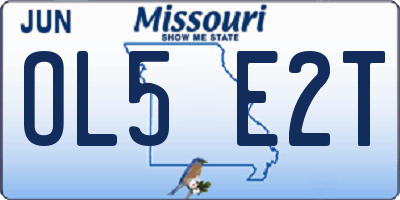 MO license plate OL5E2T
