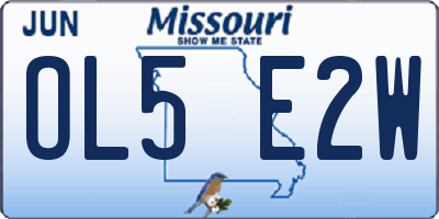 MO license plate OL5E2W