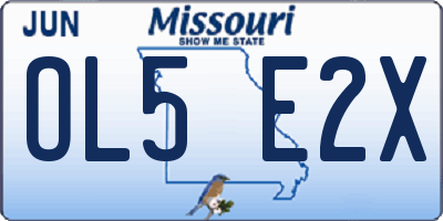 MO license plate OL5E2X
