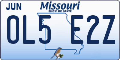 MO license plate OL5E2Z