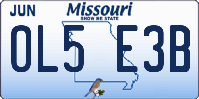 MO license plate OL5E3B