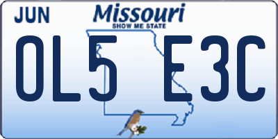 MO license plate OL5E3C