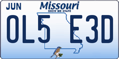 MO license plate OL5E3D